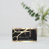 Friseur Hair Stylist Golden Scisseur Coiffeur Visitenkarte (Stehend Vorderseite)