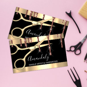 Friseur Hair Stylist Golden Scisseur Coiffeur Visitenkarte