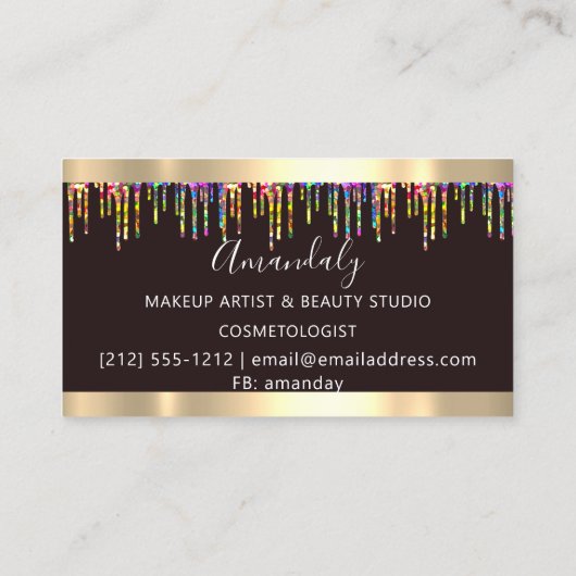 Friseur Hair Stylist Holograph Tropfens Scheren Visitenkarte (Rückseite)