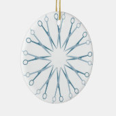 Friseur, Hairstylist-Blau schier Keramikornament (Rechts)