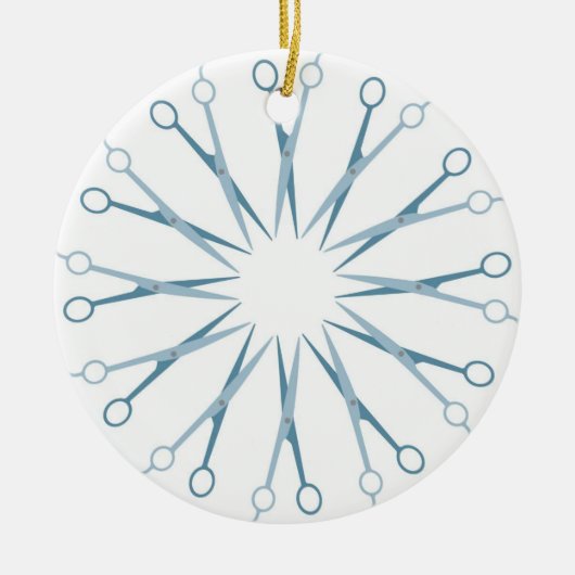 Friseur, Hairstylist-Blau schier Keramikornament (Vorne)