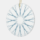 Friseur, Hairstylist-Blau schier Keramikornament (Links)