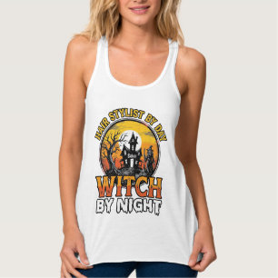 Friseur-Hexe bei Nacht Vintage-Halloween-Design Tank Top