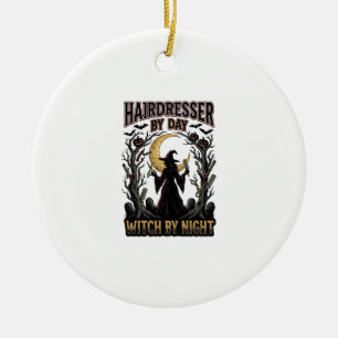 Friseur-Hexe Halloween-Stylist bei Tag Design_ Keramik Ornament