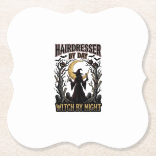 Friseur-Hexe Halloween-Stylist bei Tag Design_ Untersetzer