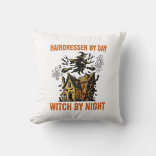 Friseur-Hexe Halloween Vintage-Salon-Shirt_1 Kissen