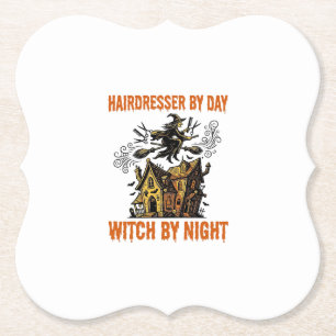 Friseur-Hexe Halloween Vintage-Salon-Shirt_1 Untersetzer