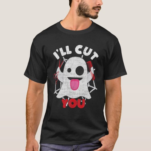 Friseur, ich schneide dir Friseurhandschuh Hallowe T-Shirt (Vorderseite)
