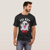 Friseur, ich schneide dir Friseurhandschuh Hallowe T-Shirt (Vorne ganz)