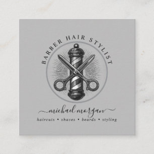 Friseur im Stil eines alten Barbiershops Quadratische Visitenkarte