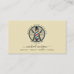 Friseur im Stil eines alten Barbiershops Visitenkarte