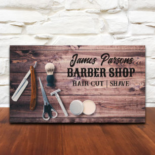Friseur im Stil eines alten Friseursalons Visitenkarte