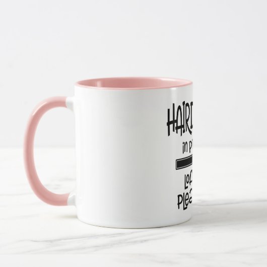 Friseur in Progress Funny Hair Stylist Tasse (Links)