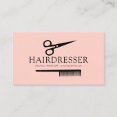 Friseur in Rosa Visitenkarte (Vorderseite)