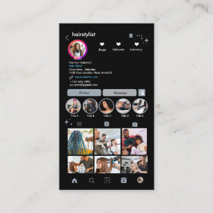 Friseur Instagram Dusty Blue Scan to Connect Visitenkarte
