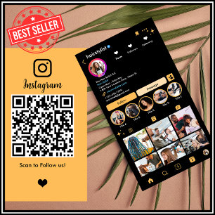 Friseur Instagram Peach   Scanne den QR-Code, um d Visitenkarte
