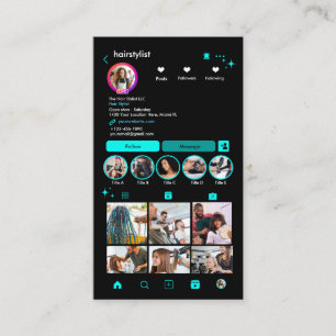 Friseur Instagram Türkis Scan to Connect Visitenkarte