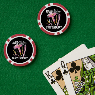 Friseur ist meine Therapie Pokerchips