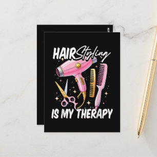 Friseur ist meine Therapie Postkarte
