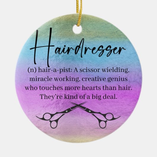 Friseur Keramik Ornament (Vorne)