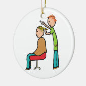 Friseur Keramik Ornament (Links)