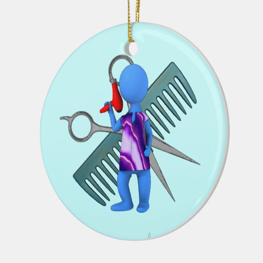 Friseur Keramikornament (Links)