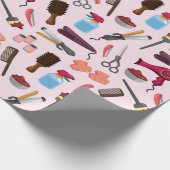 Friseur KIT nahtloses Muster Geschenkpapier (Ecke)