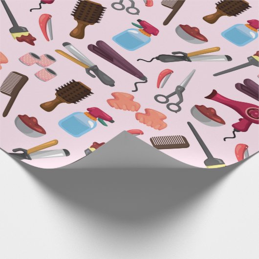 Friseur KIT nahtloses Muster Geschenkpapier (Ecke)