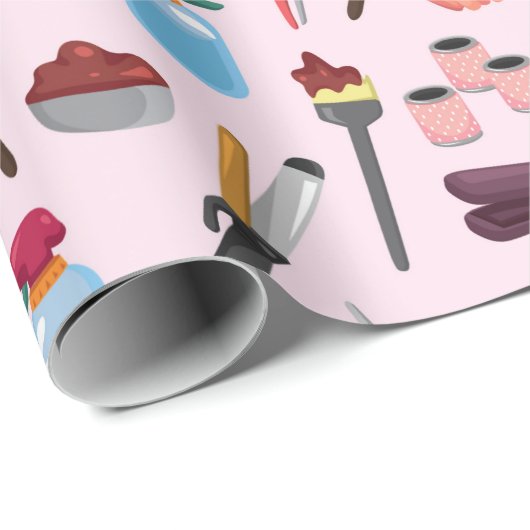 Friseur KIT nahtloses Muster Geschenkpapier (Rolleneckpunkt)