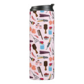 Friseur KIT nahtloses Muster Thermosbecher (Nach links gedreht)