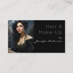 Friseur Kosmetikerin Make-Up Vintage Frau Visitenkarte
