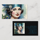 Friseur-Kosmetologin Make-up Vintage Frau Visitenkarte (Vorne/Hinten)
