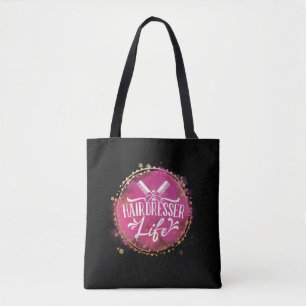 Friseur Leben Kosmetikerin Haarstylist Pink Gold Tasche