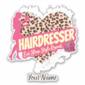 Friseur Leopard Hair Hustler Aufkleber (Vorderseite)