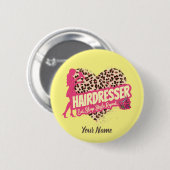 Friseur Leopard Hair Hustler Button (Vorne & Hinten)
