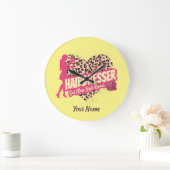 Friseur Leopard Hair Hustler Große Wanduhr (Zuhause)