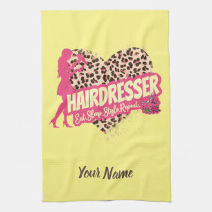 Friseur Leopard Hair Hustler Hairstylist Geschirrtuch