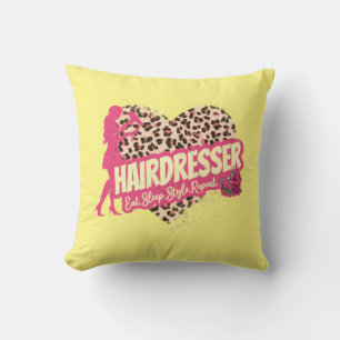 Friseur Leopard Hair Hustler Hairstylist Kissen
