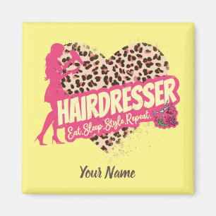 Friseur Leopard Hair Hustler Hairstylist Magnet