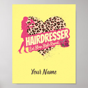Friseur Leopard Hair Hustler Hairstylist Poster