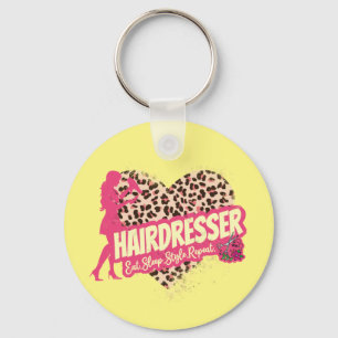 Friseur Leopard Hair Hustler Hairstylist Schlüsselanhänger