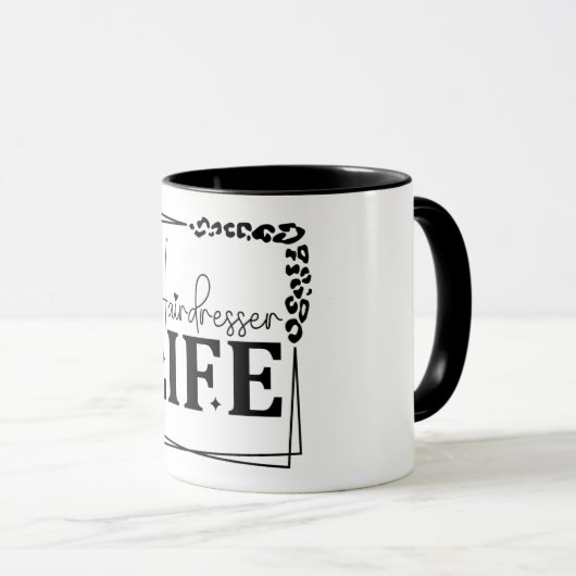Friseur Life Minimalistisch Hair Stylist Tasse (VorderseiteRechts)