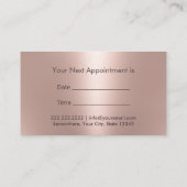 Friseur-Liste Moderne Rose Salon Terminkarte (Rückseite)