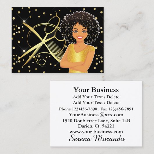 Friseur-Liste - Schönheitssalon - Salon Visitenkarte (Vorne/Hinten)