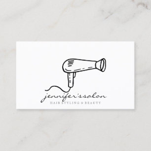 Friseur-Logo schwarzer Haartrockner Salon Stylist Visitenkarte