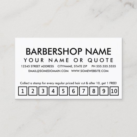 Friseur-Loyalitätskarte Treuekarte (Rückseite)