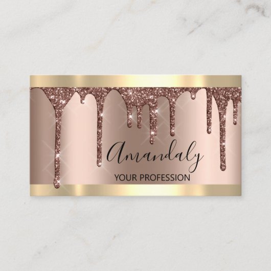 Friseur Makeup Artist Lash Rose Gold Blush Visitenkarte (Vorderseite)