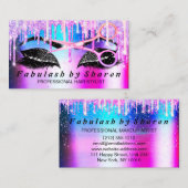 Friseur Makeup Eyelash Pink Lux Tropfens Schere Visitenkarte (Vorne/Hinten)