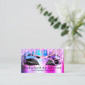 Friseur Makeup Eyelash Pink Lux Tropfens Schere Visitenkarte (Stehend Vorderseite)