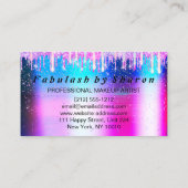 Friseur Makeup Eyelash Pink VIP Tropfen Schere Visitenkarte (Rückseite)